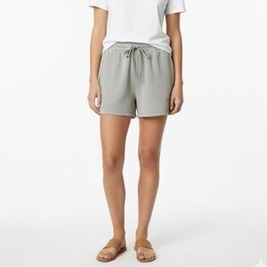 ZARA Grey Cotton French Terry Knit Shorts Drawstring Elasticized Waist US Sz M